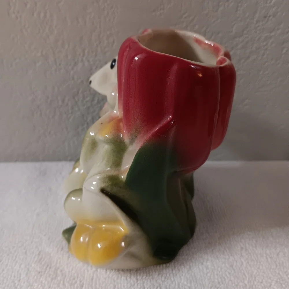 Ceramic Frog Reptile Decor - Green, Red, Yellow